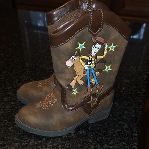 Kids Brown Cowboy Boots with Toy Story Design Size 8. Worn Once!